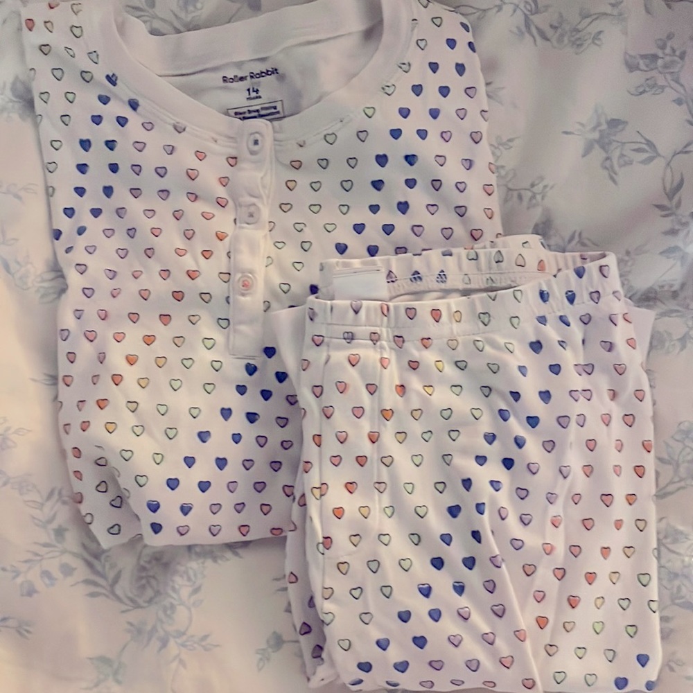Roller Rabbit Disco Hearts Kids PJs